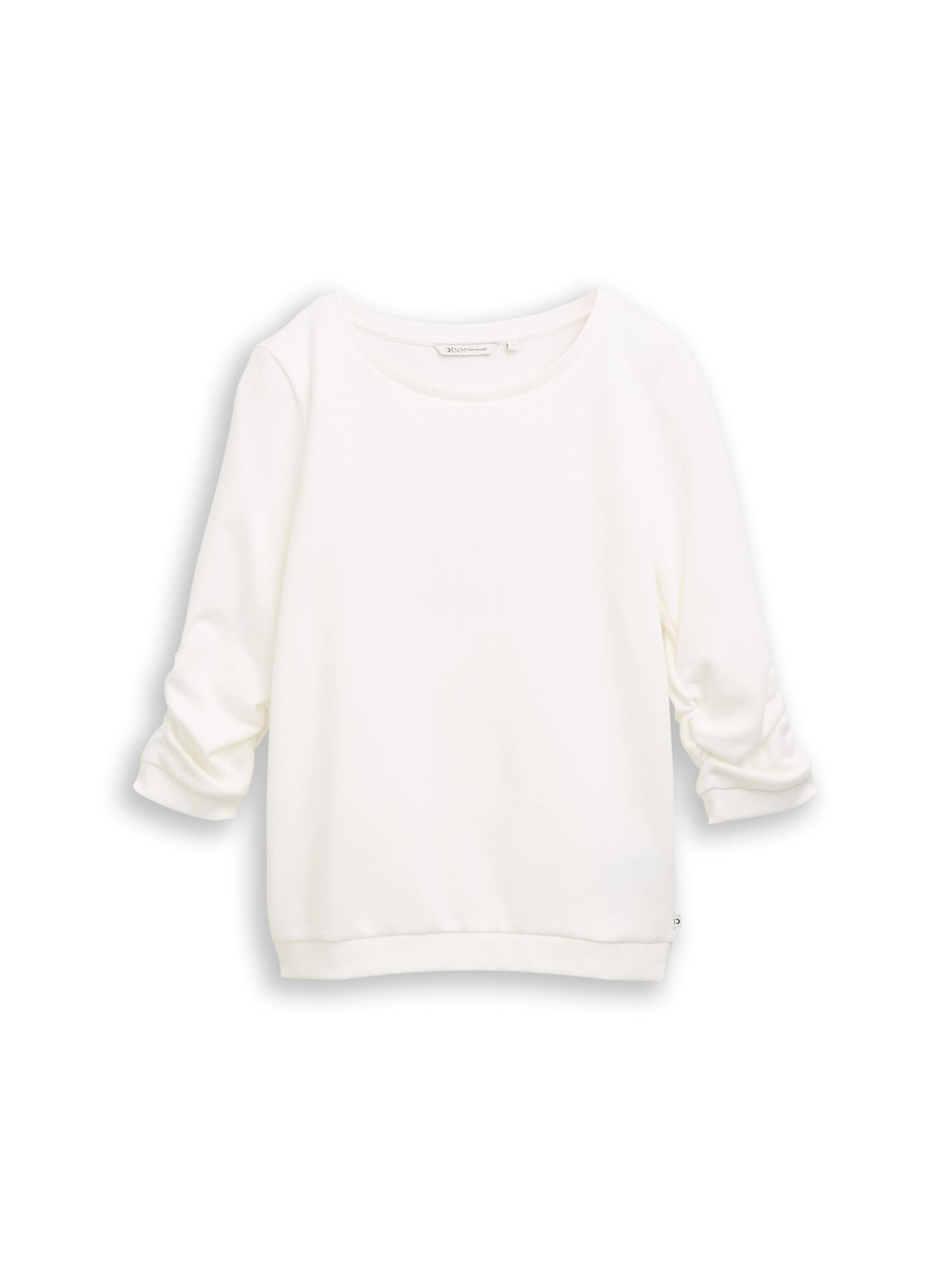 TOM TAILOR DENIM Mikina – bílá: přední strana