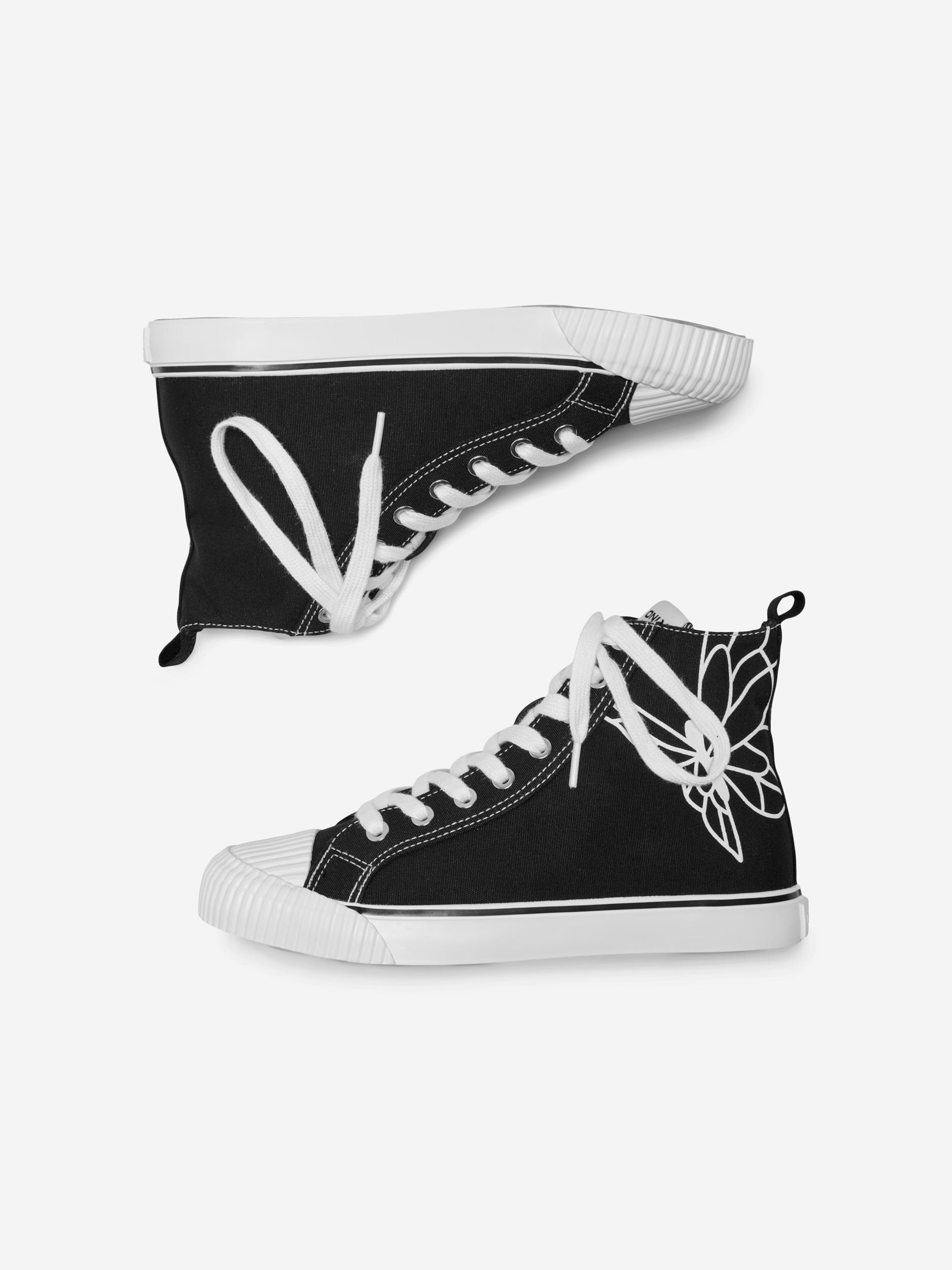ONLY Sneakers hoog in Zwart ABOUT YOU