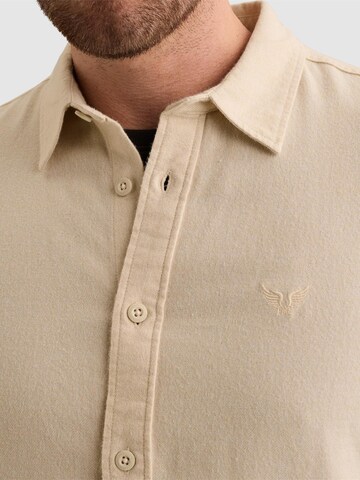 PME Legend Regular Fit Skjorte 'Shirt in 100% cotton with embroidered logo' i beige