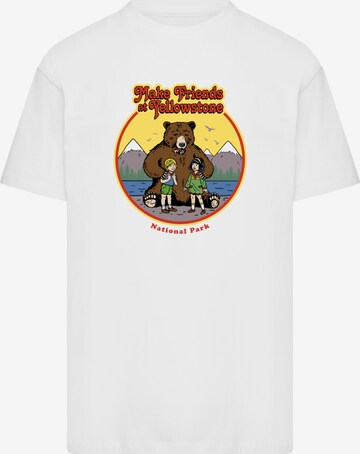 T-Shirt 'US National Parks Make Friends At Yellowstone' F4NT4STIC en blanc : devant