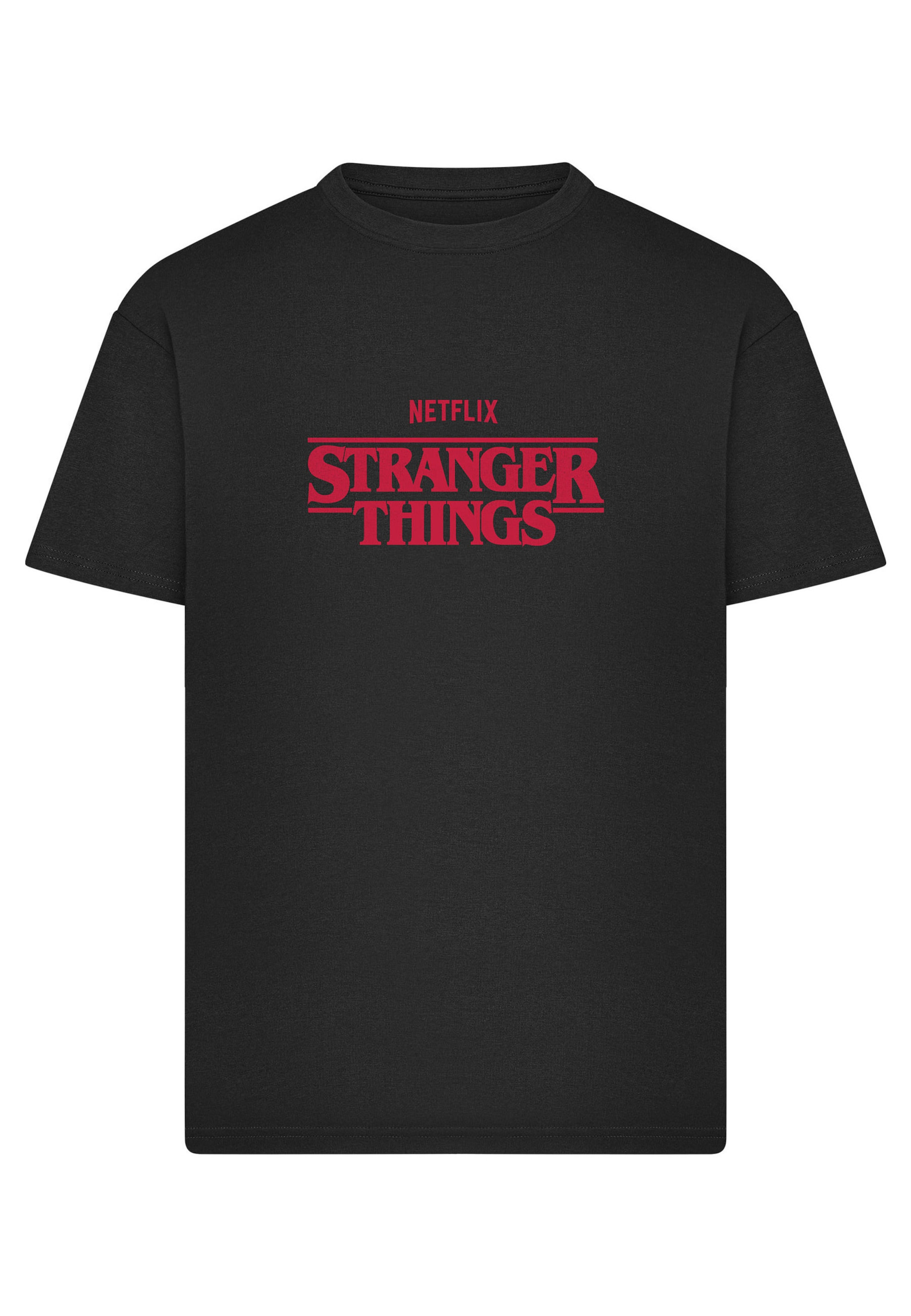 Merchcode Koszulka 'Stranger Things Rewatch' w kolorze czarny: przód