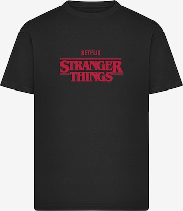 Merchcode Koszulka 'Stranger Things Rewatch' w kolorze czarny: przód