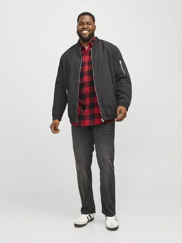 Jack & Jones Plus Comfort Fit Hemd 'JJEGINGHAM' ' in Rot