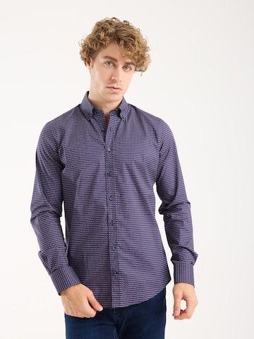 7Camicie - Ajuste estrecho Camisa de negocios en azul