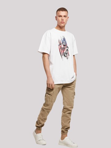 T-Shirt 'Marvel Avengers Captain America Streaks' F4NT4STIC en blanc