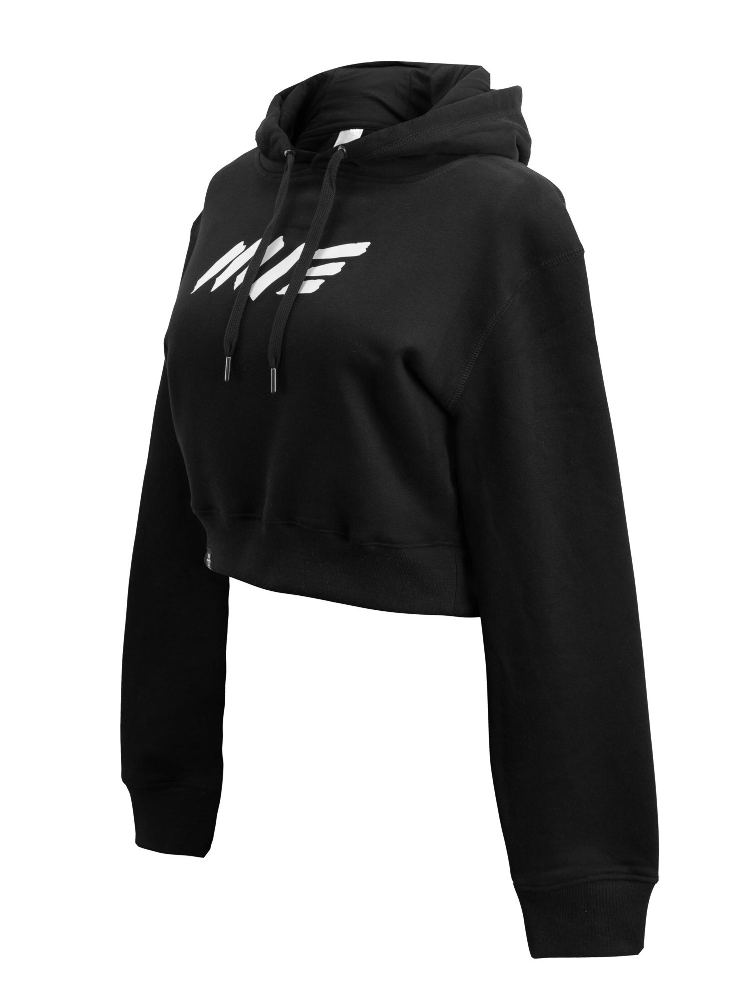 Manufaktur13 Sweatshirt 'Crop Hoodie' in Black