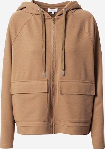 s.Oliver Zip-Up Hoodie in Brown: front