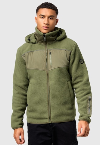 STONE HARBOUR Athletic Fleece Jacket in Green: front