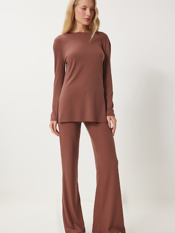 Happiness İstanbul Домашний костюм в Коричневый: спереди
