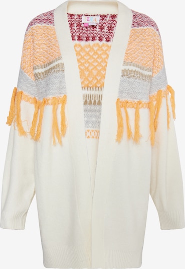 Geacă tricotată 'Eyota' IZIA pe albastru pastel / lila / portocaliu deschis / alb lână, Vizualizare produs