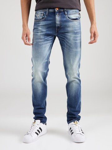 REPLAY Slimfit Jeans 'ANBASS' in Blauw: voorkant