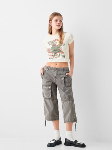 Bershka T-Shirt in Beige