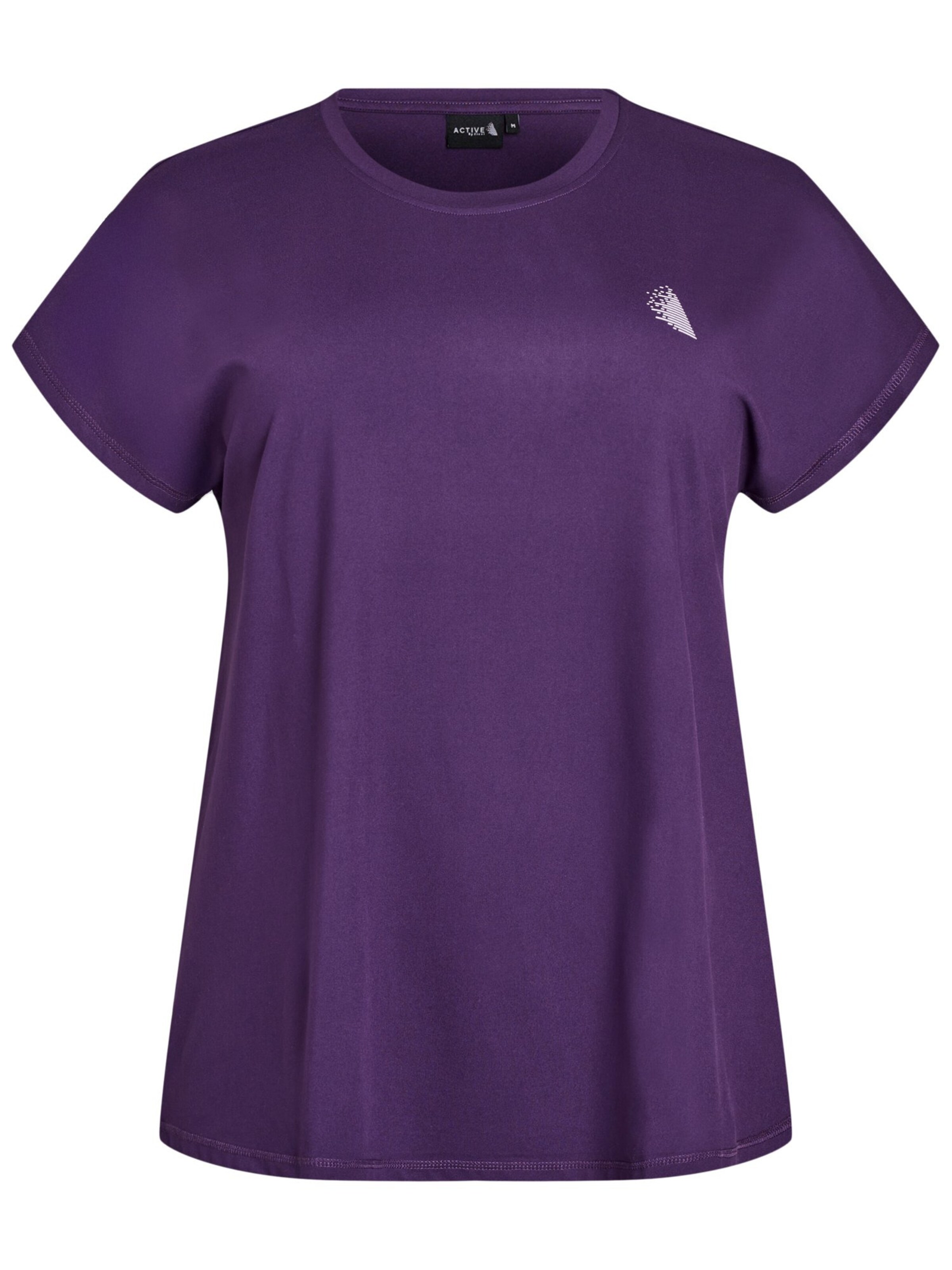 Zizzi T-Shirt 'BASIC' in Lila: Vorderseite