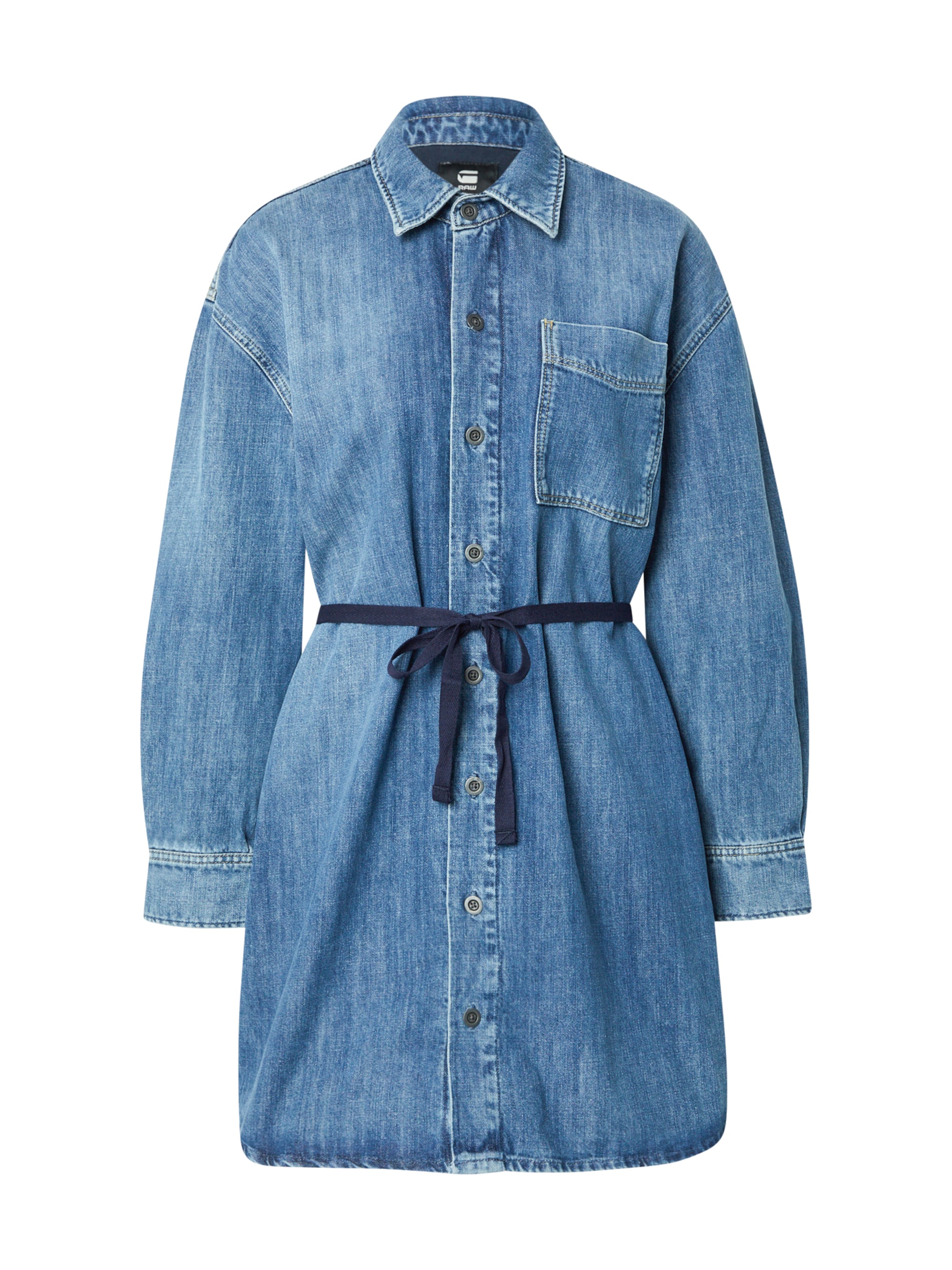 G-STARKošulja haljina - plava boja: prednji dio