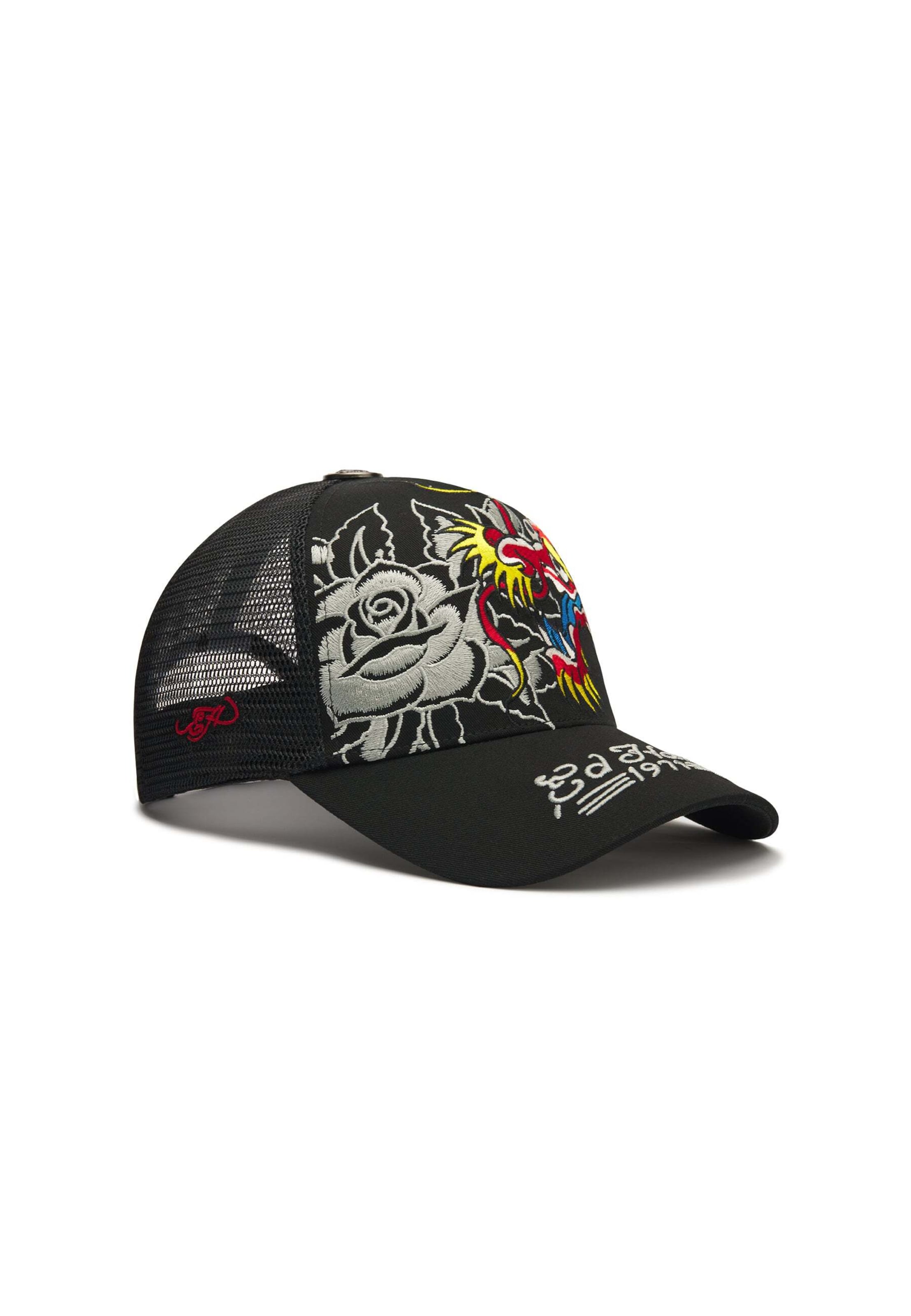 Casquette '1971 Dragon And Roses' Ed Hardy en noir