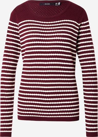 VERO MODA Neulepaita 'Care' värissä viininpunainen / valkoinen, Tuotenäkymä