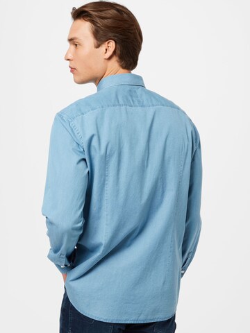 BOSS Black Regular fit Button Up Shirt 'Hanka' in Blue