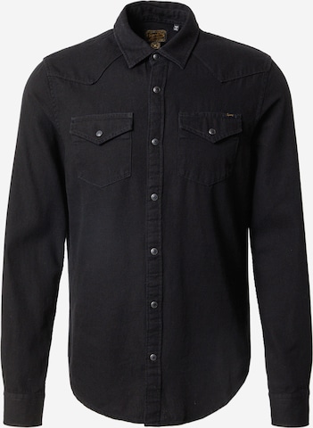 Superdry Regular Fit Hemd in Schwarz: predná strana