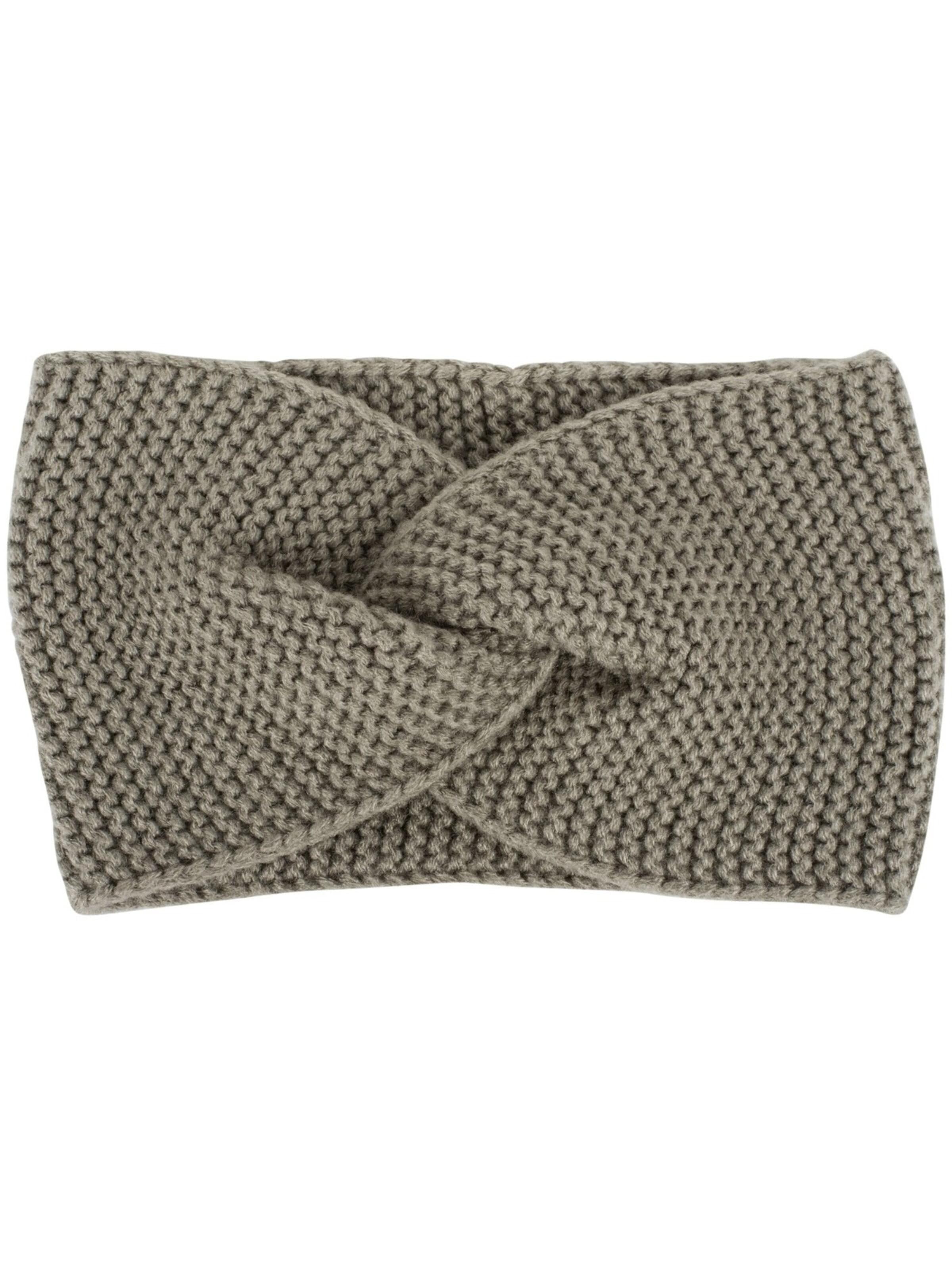 styleBREAKER Headband 'Krausstrick Stirnband Twist Knoten' in Grey: front