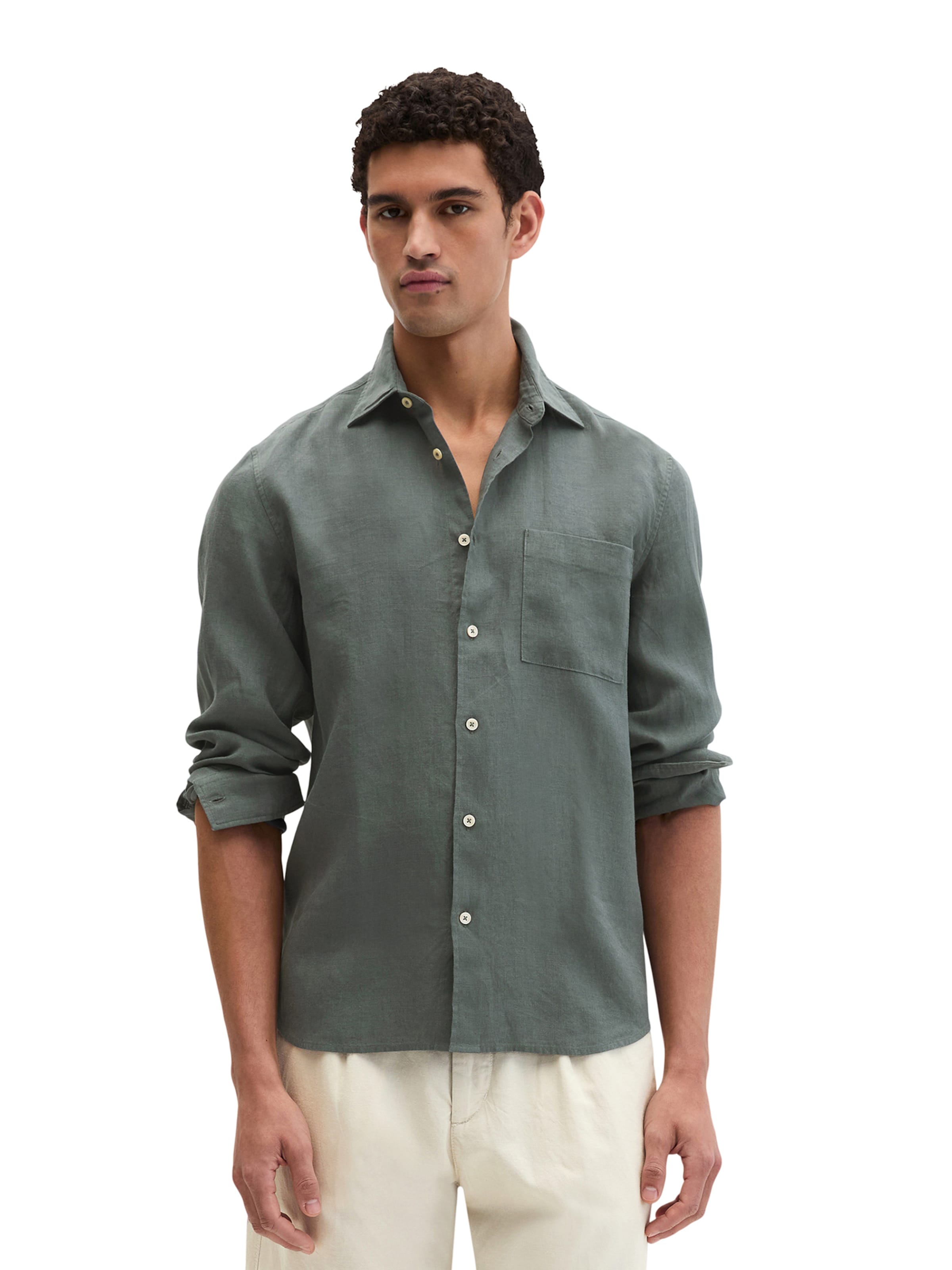 Marc O'Polo Regular fit Button Up Shirt in Green: front