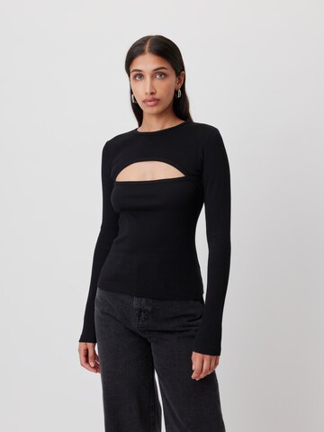 Tricou 'Dorina' de la LeGer by Lena Gercke pe negru: față