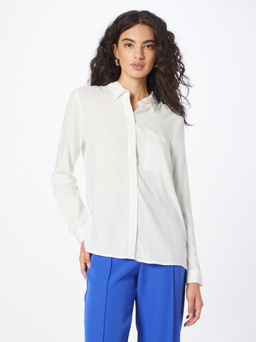 ICHI Blouse 'MAIN' in Wit: voorkant