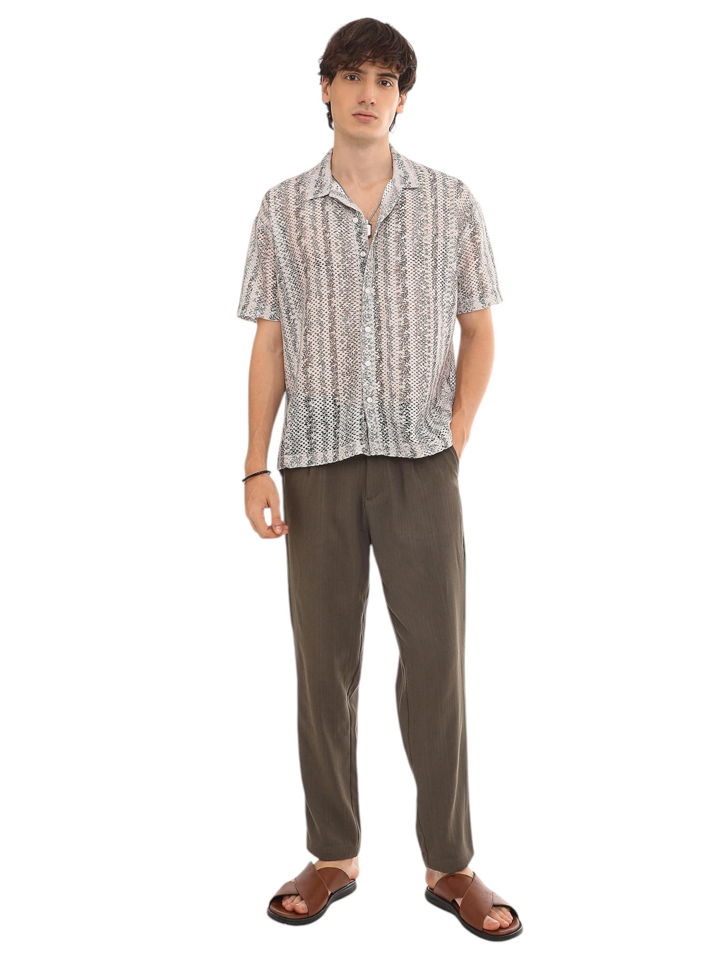 Campus Sutra Comfort Fit Риза 'Topsey' в бежово