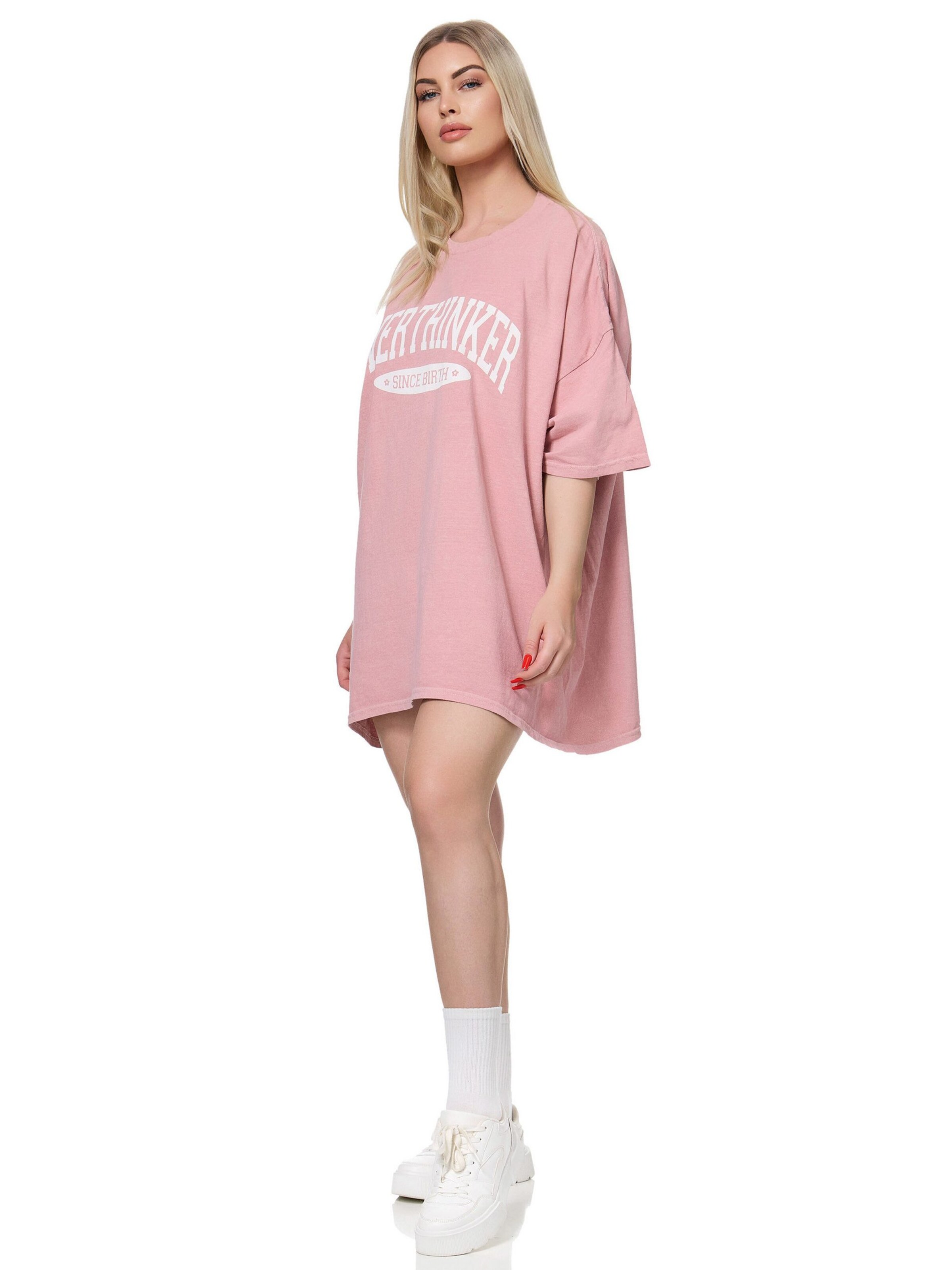 Worldclassca Oversized Shirt 'Overthinker' in Pink