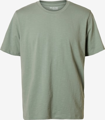 T-Shirt 'SLHAspen' SELECTED en vert : devant