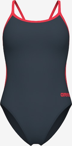 ARENABustier Jednodijelni kupaći kostim 'Lace Back Solid' - siva boja: prednji dio