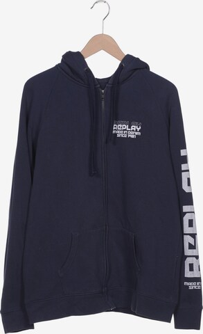 REPLAY Sweatshirt & Zip-Up Hoodie in XL in Blue: front