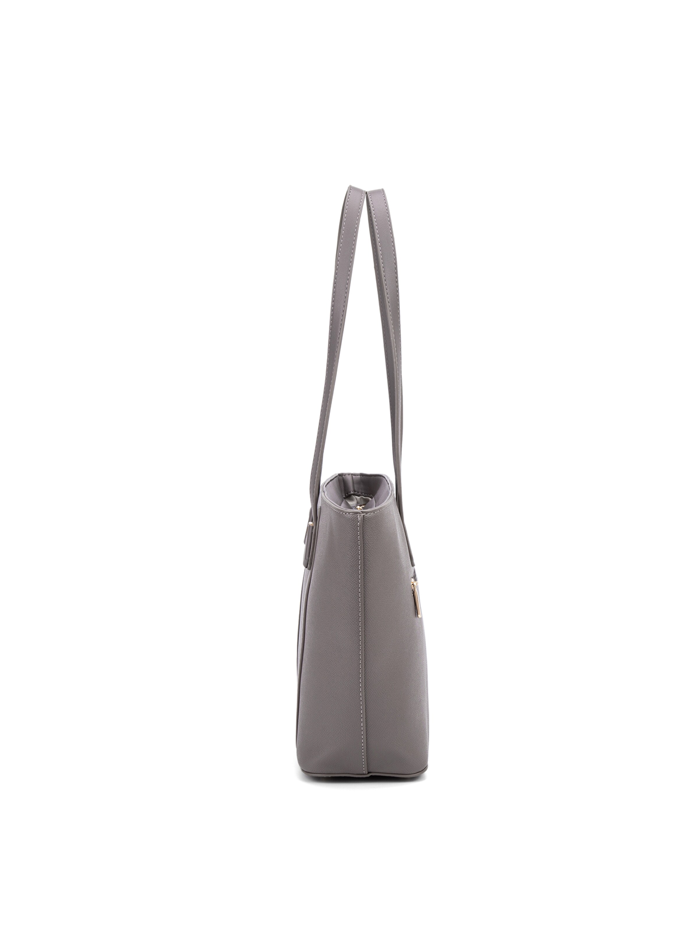 Borsa a spalla 'Borsa a Spalla Donna Vegan Leather 36x23 cm - Chiusura Zip' di David Jones in grigio