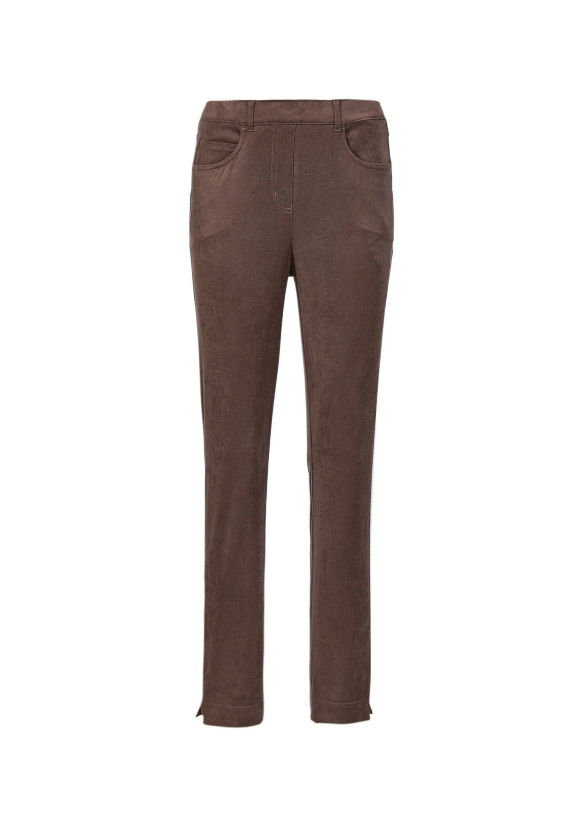 Goldner Slimfit Broek in Bruin: voorkant