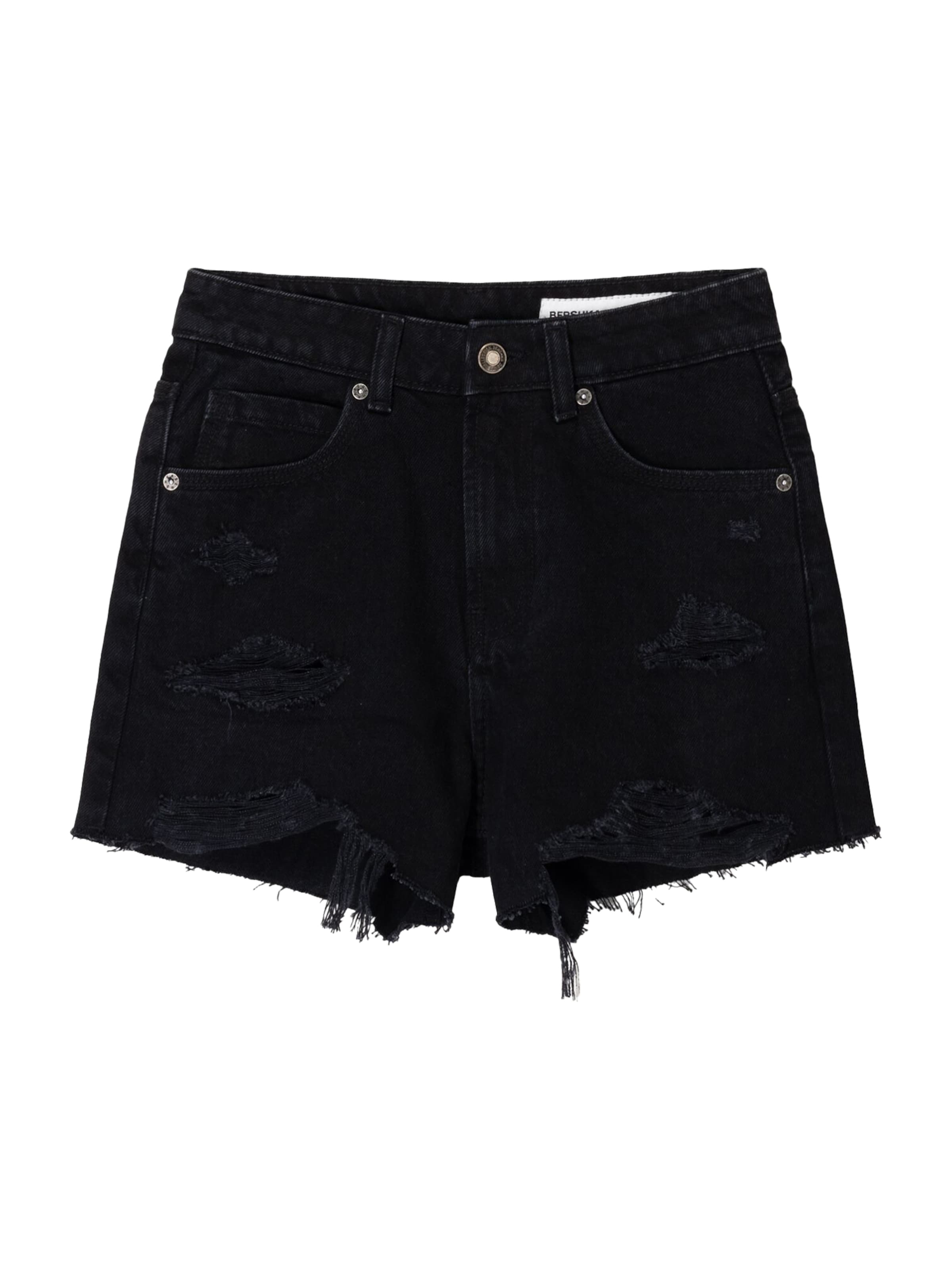 Bershka Regular Farkut värissä musta: etupuoli
