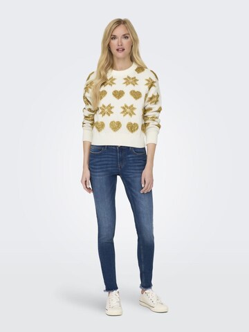 ONLY - Pullover 'Xmas Love' em branco