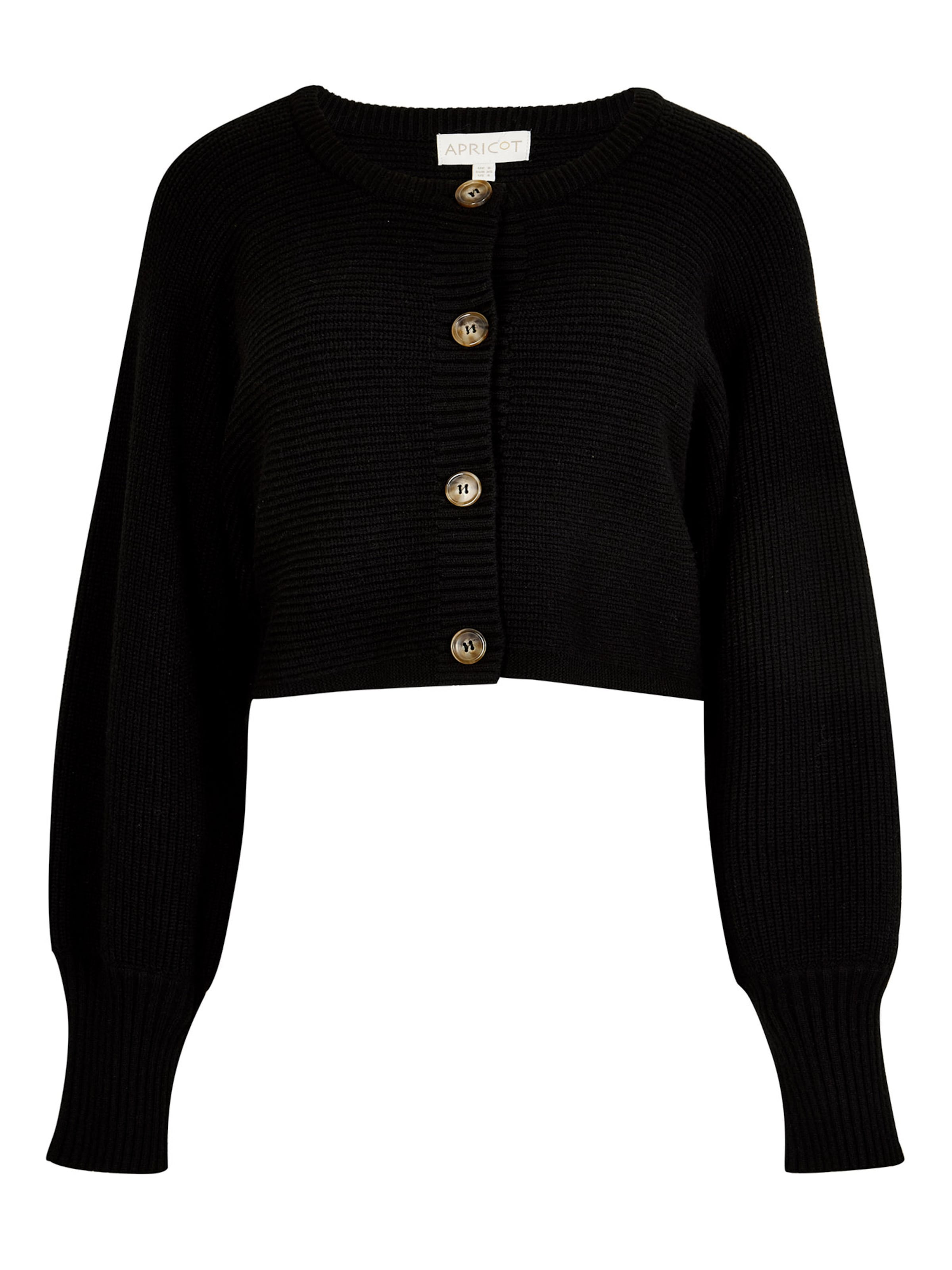 Apricot Gebreid vest ' ' in Zwart: voorkant