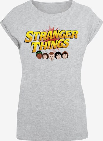 T-shirt 'Stranger Things Comic Heads Netflix TV Series' F4NT4STIC en gris : devant
