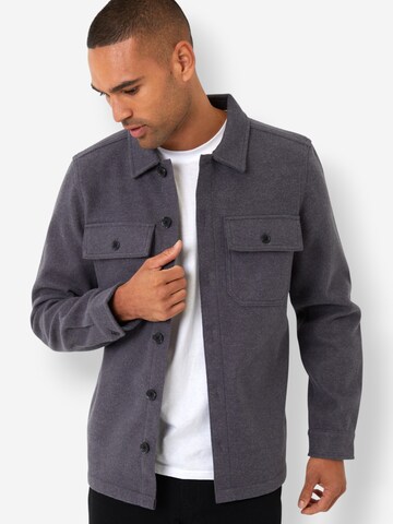 Threadbare Hemdjacke 'Texas' in Grau: Vorderseite