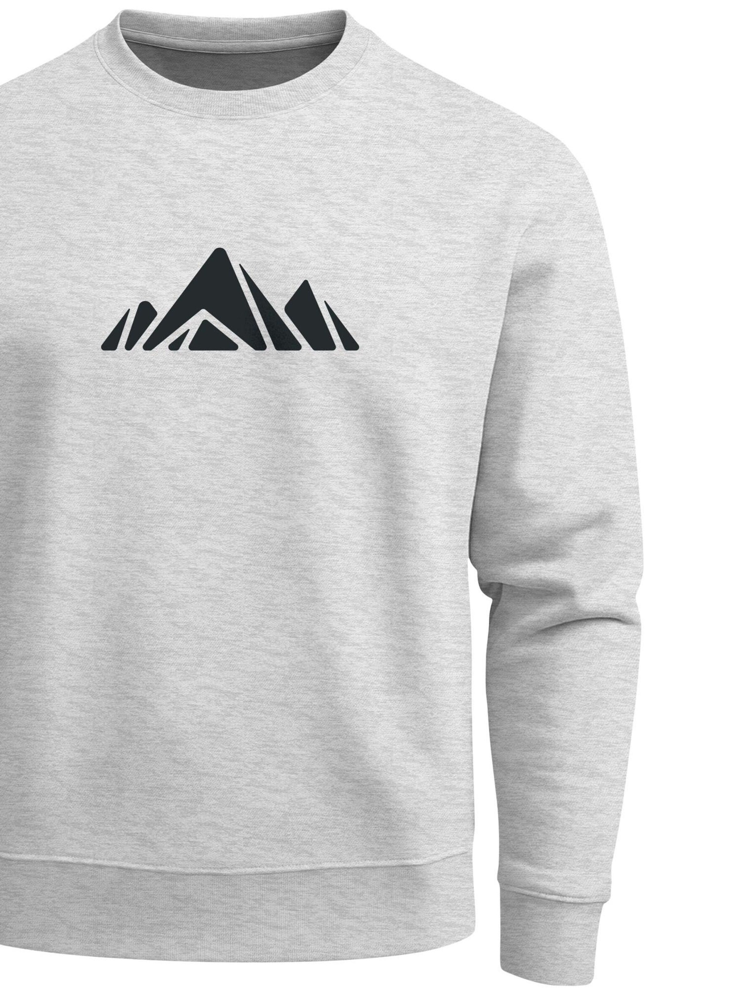 Neverless Sweatshirt 'Berg Polygon'‌‌‌ in Grau