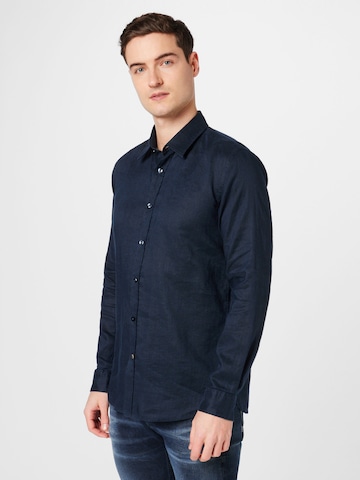 BOSS Black Regular fit Button Up Shirt 'Roger' in Blue: front