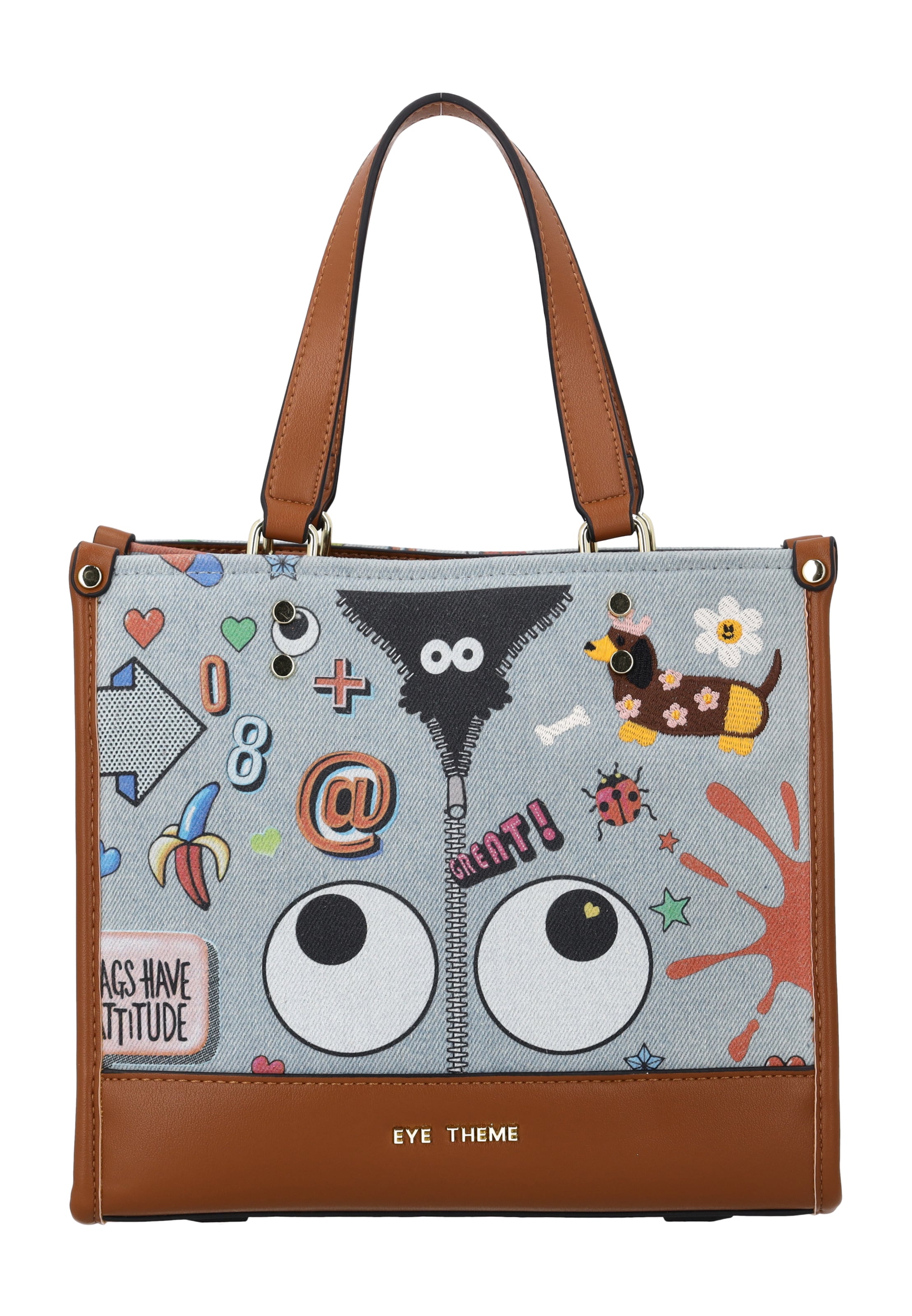 myMo Pop - Bolso de mano 'Eye Theme' en azul: frente