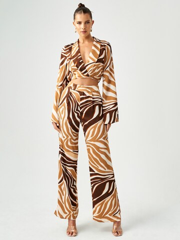 BWLDR Loose fit Trousers 'TRIVOTLA X Kristina' in Brown: front