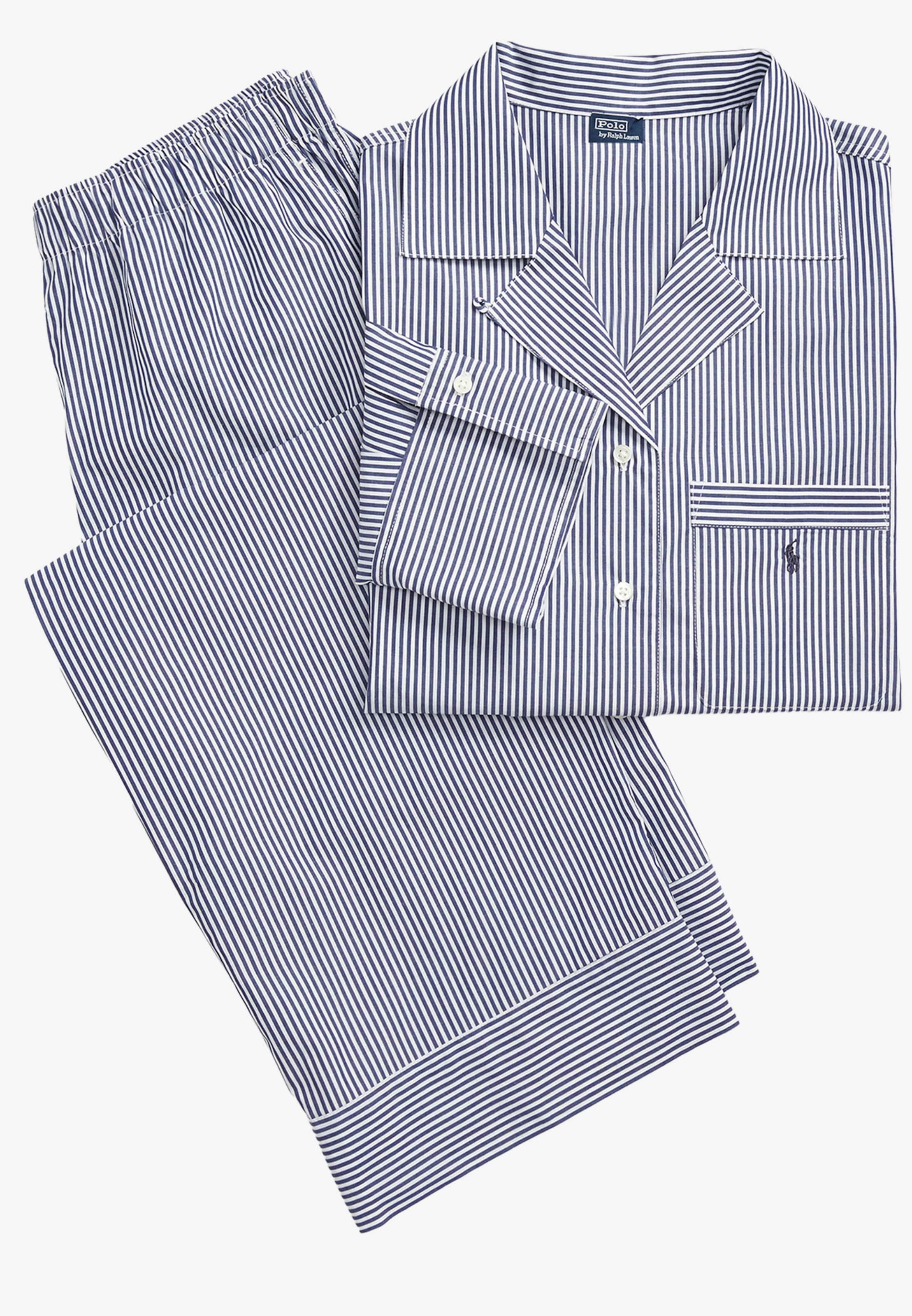 Polo Ralph Lauren Pyjama ' Long Sleeve PJ Set ' in Blau: Vorderseite