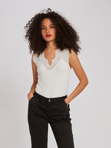 Morgan - Top 'DENA' en blanco: frente