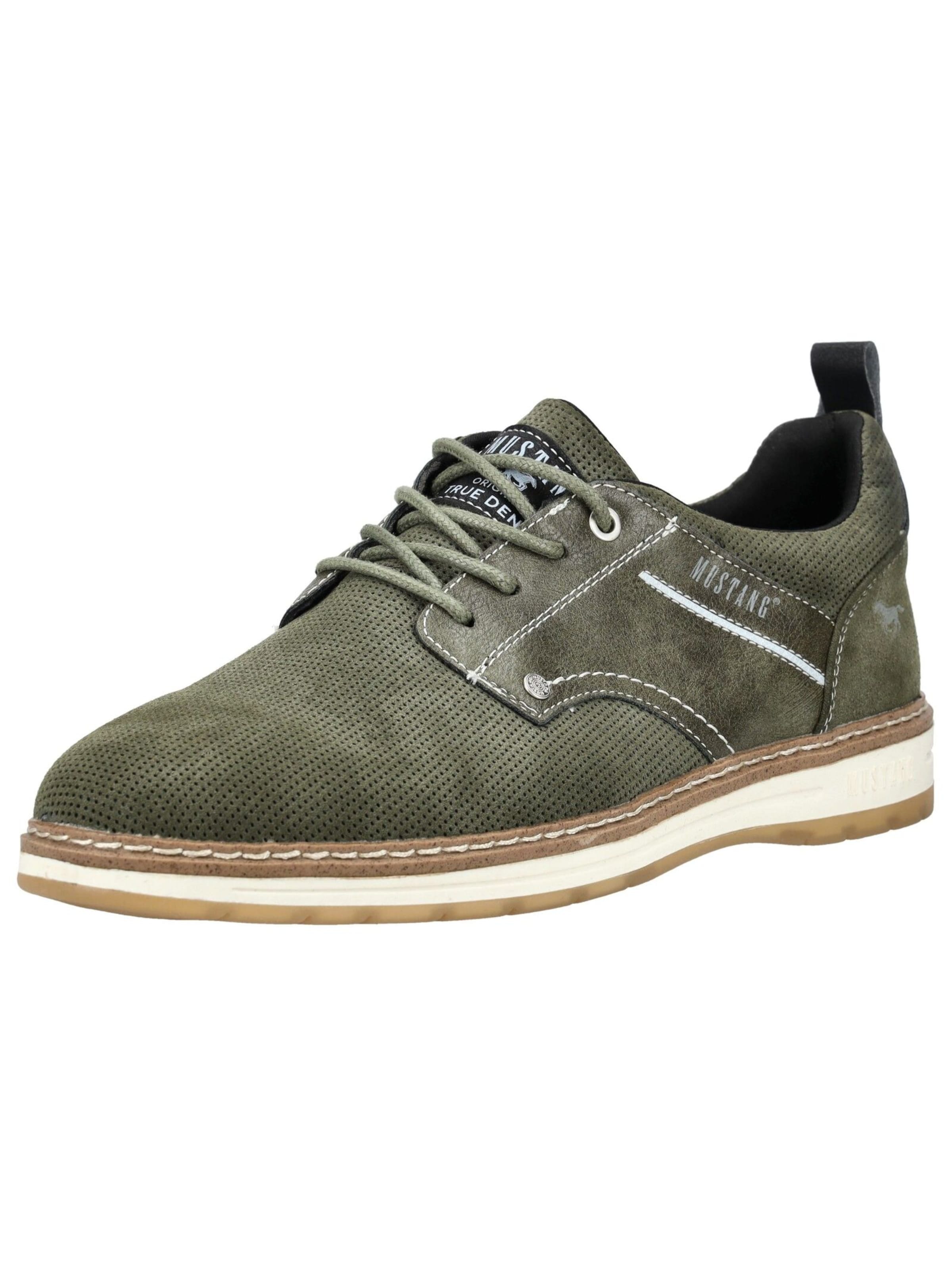 MUSTANG Athletic lace-up shoe in Green: front