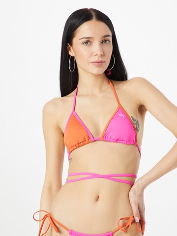 PUMA Triangle Bikini top in Pink: front