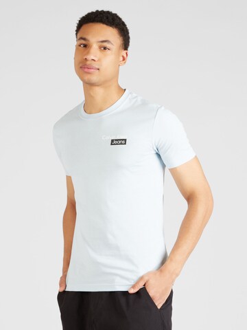 Calvin Klein Jeans T-shirt 'STACKED BOX' i blå: framsida