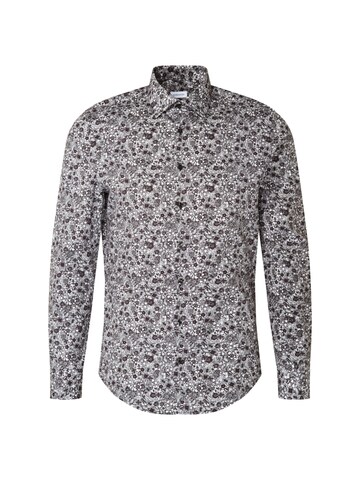 SEIDENSTICKER Slim fit Business Shirt in Grey: front