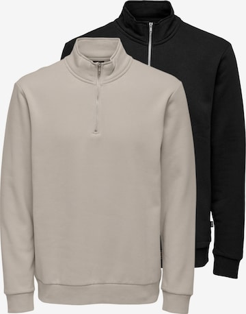Only & Sons Sweatshirt 'Ceres' in Beige: Vorderseite