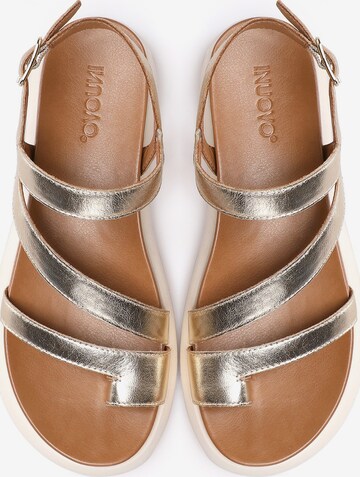 INUOVO Strap Sandals in Gold